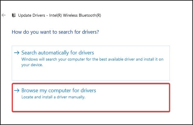 manual driversearch