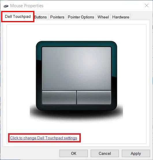 change touchpad settings