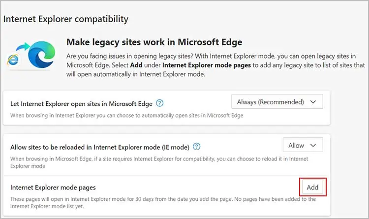 click-add-next-to-IE-mode-pages