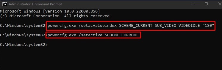 cmd command for setting timeout