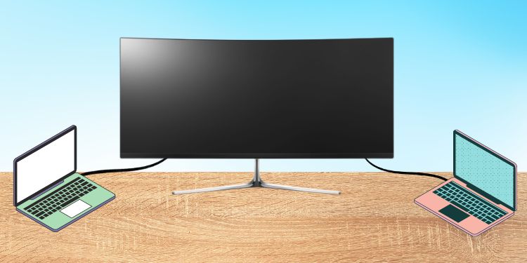 connect two systems to a single ultrawide monitor