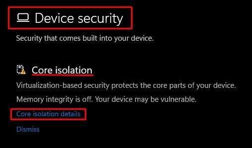 core isolation details