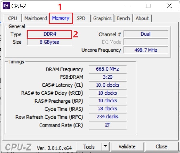 cpuz ram ddr type