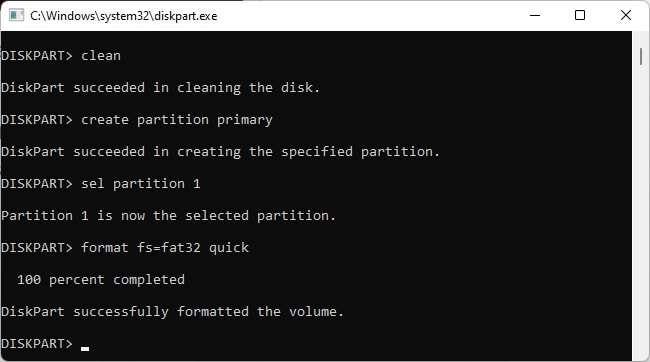 create-partition-primary-format-fs=fat32