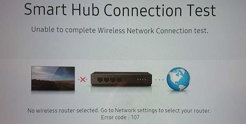 How to Fix Samsung TV Error Code 107? 6 Proven Ways 1 cross-sign-between-router-and-TV