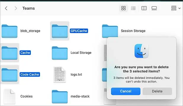 Microsoft Teams Messages Not Sending? Try these 9 Fixes 41 delete-teams-cache-on-a-mac