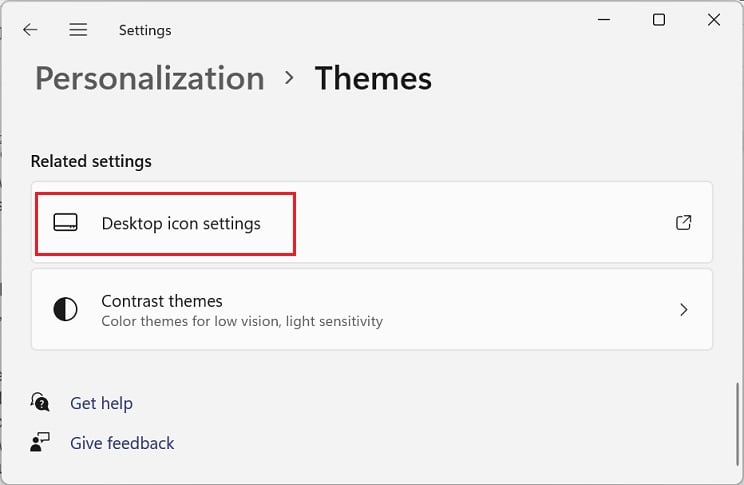 desktop icon settings