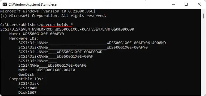 devcon-hardware-ids