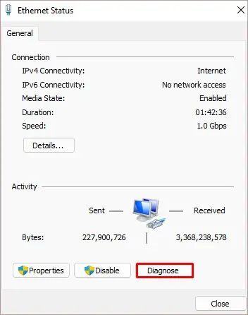 diagnose-the-ethernet