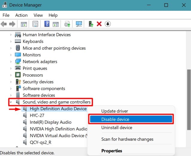 disable device