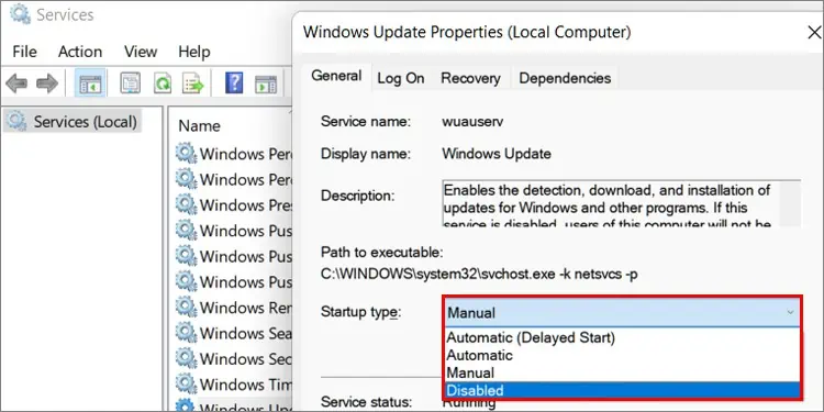 How to Shutdown/Restart You PC Without Updating Windows? 38 disable-startup-type-1