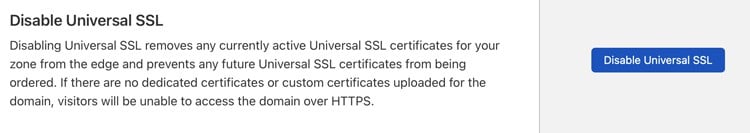 disable universal ssl