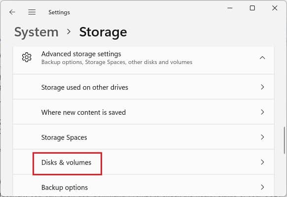 disk and volumes