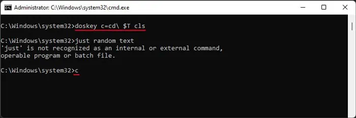 doskey-macro-cls