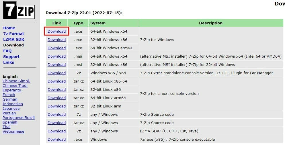 download 7 zip