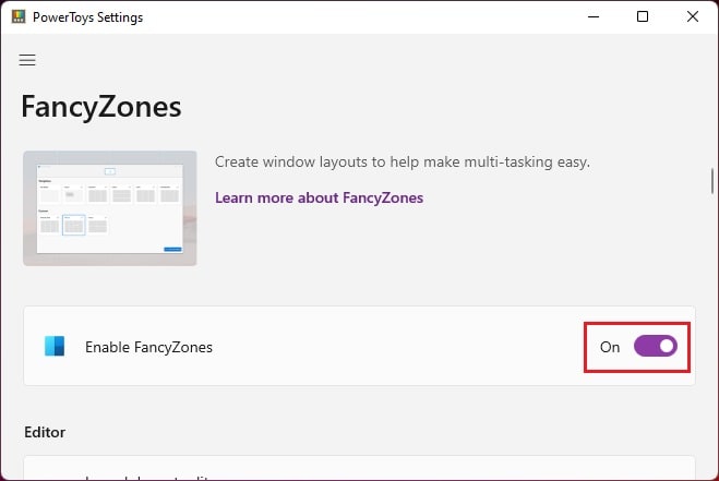 enable fancyzones