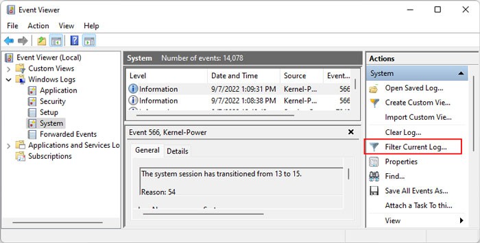 event-viewer-filter-current-logs