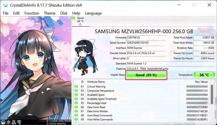 How to Perform SSD Health Check (6 Effective Ways) 35 health-status-crystaldiskinfo