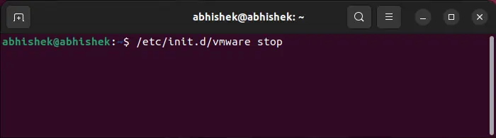 linux-stop-vmware-services