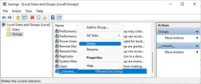 local-group-vmware-delete