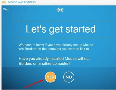 mouse without borders select yes