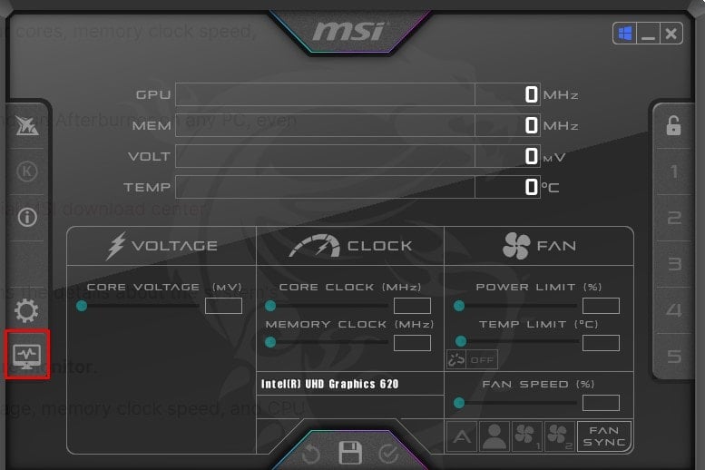 msi afterburner monitor icon
