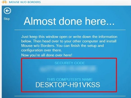 note security code and computer name