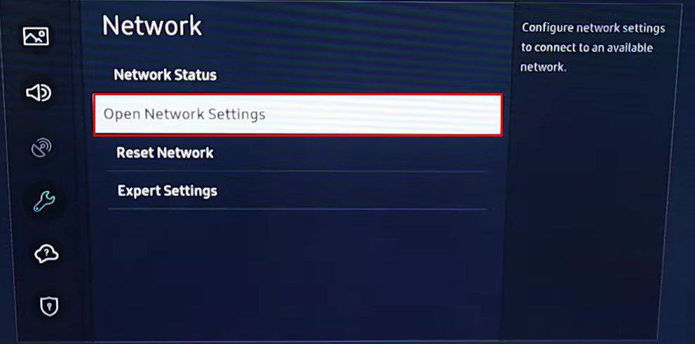 open network settings