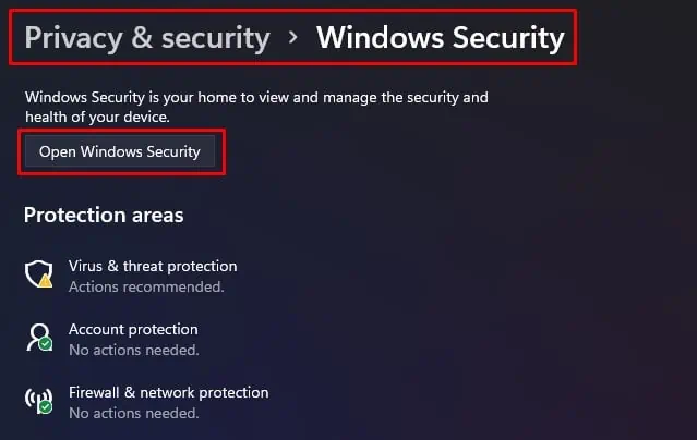 open-windows-security