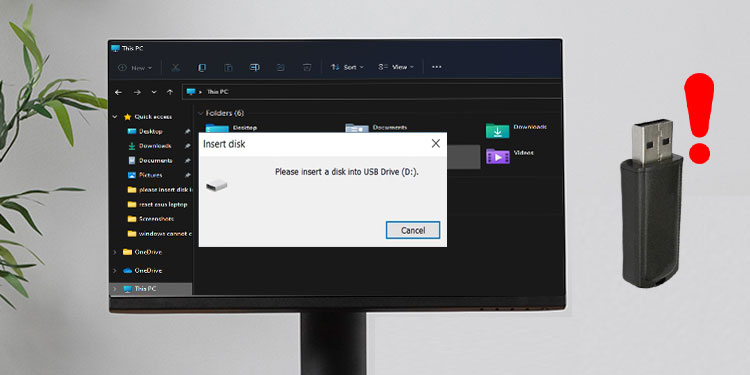 please insert a disk into usb drive