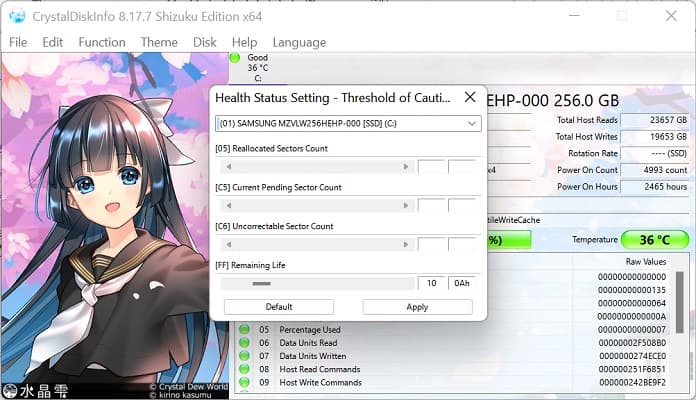 raw values in crystaldiskinfo