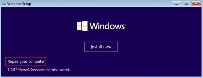 repair your computer windows install