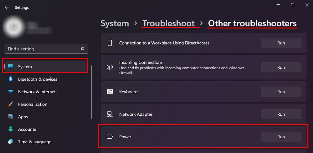 run battery troubleshooter