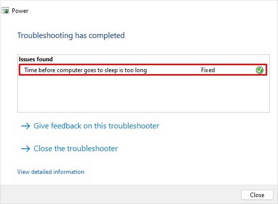 Running Power Troubleshooter