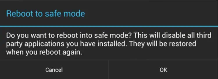 safe mode on tablet