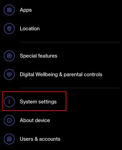 select-system-settings