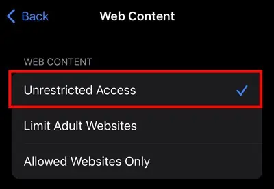 select-the-Unrestricted-access