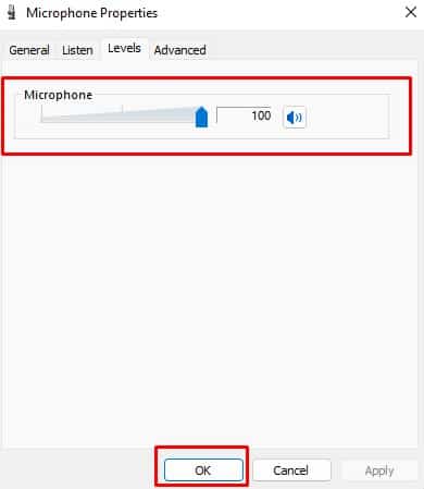set microphone volume level