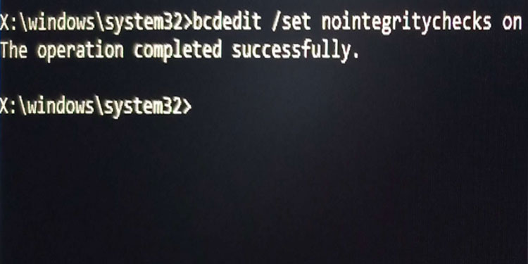 set no integrity checks