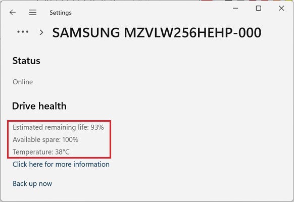 settings drive health