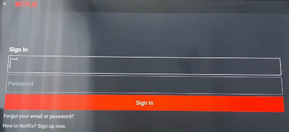 sign in page of netflix