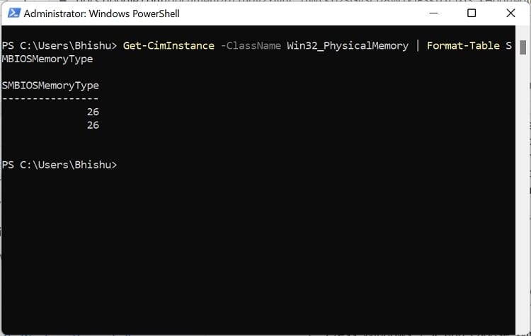 smbios memorytype in powershell