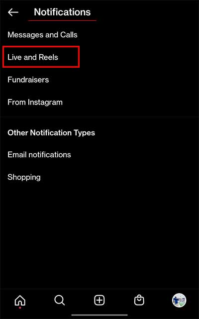 tap-notifications,-live-and-reels