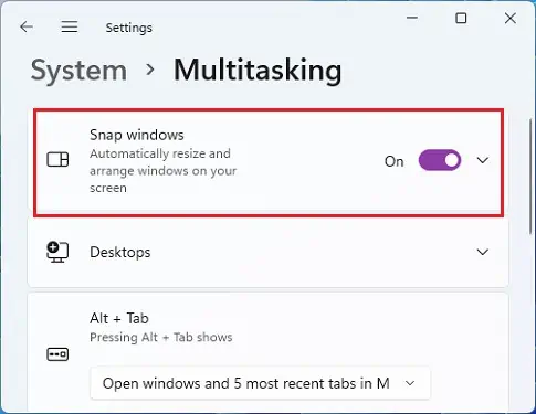 Can You Split Ultrawide Monitor Into Two? How to Do It 42 toggle-on-snap-windows