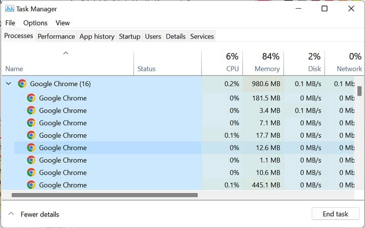 total number of browser tasks