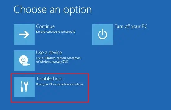 troubleshoot in windows re