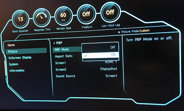 turn on pbp mode
