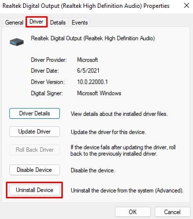 uninstall device