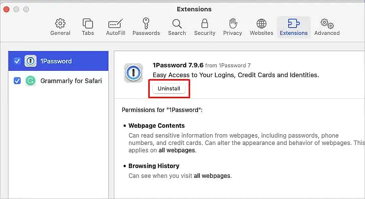 uninstall-extension-in-safari