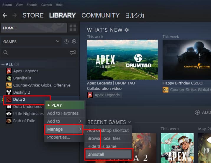 uninstall-games-on-steam
